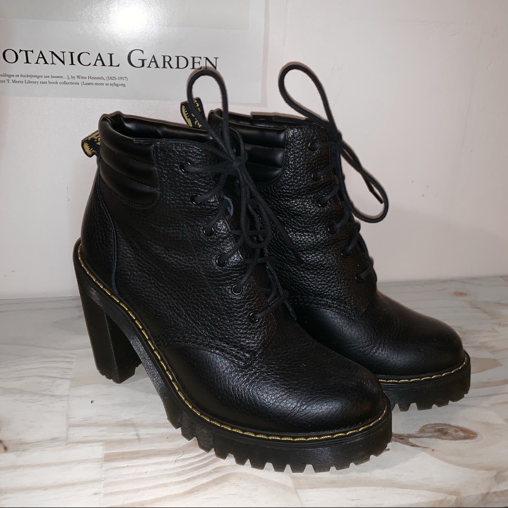 Dr Martens Persephone Boots Black Pebbled Leather